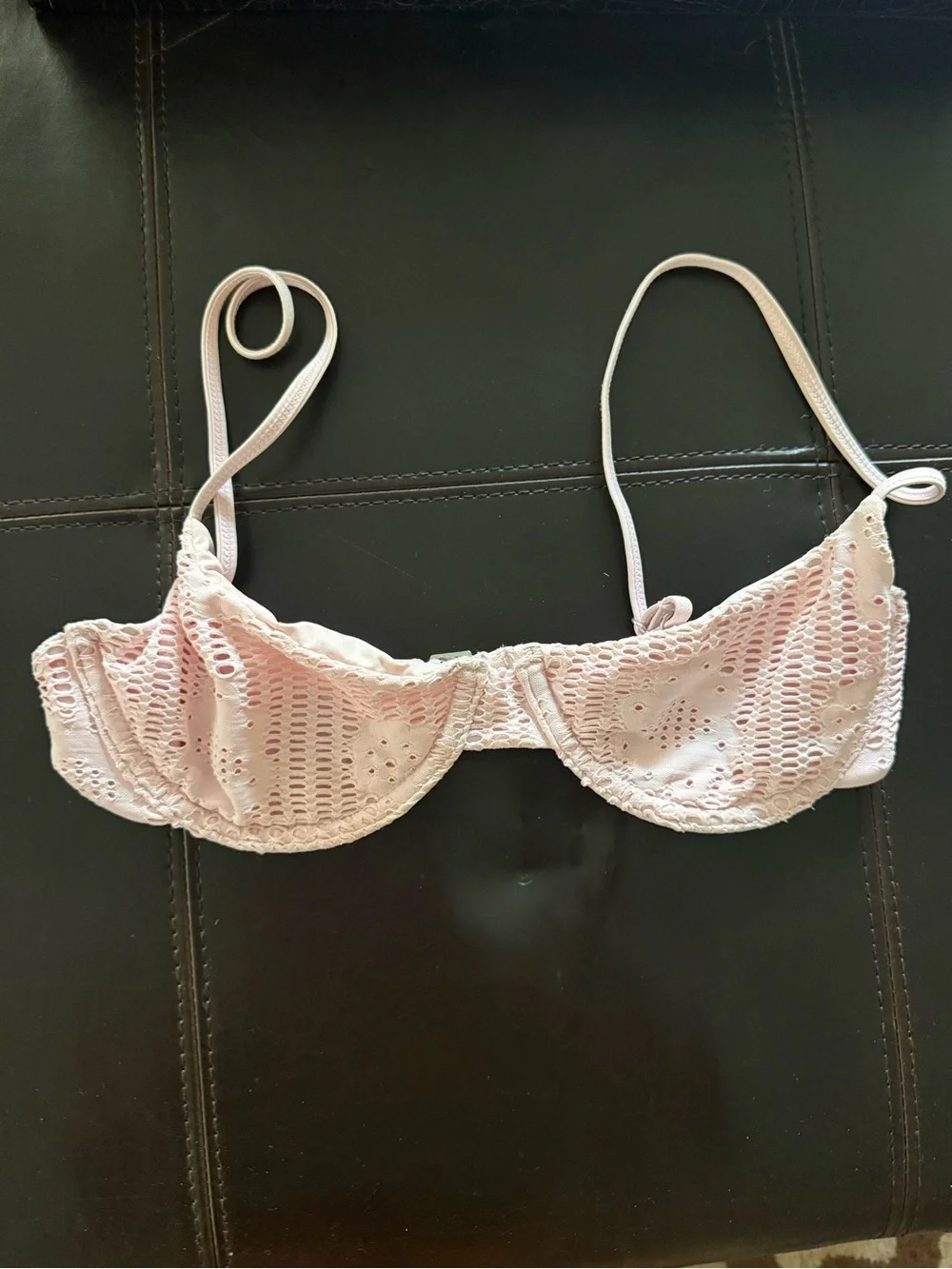Frankie's Bikinis Pink Crochet Tie-Side Bikini
